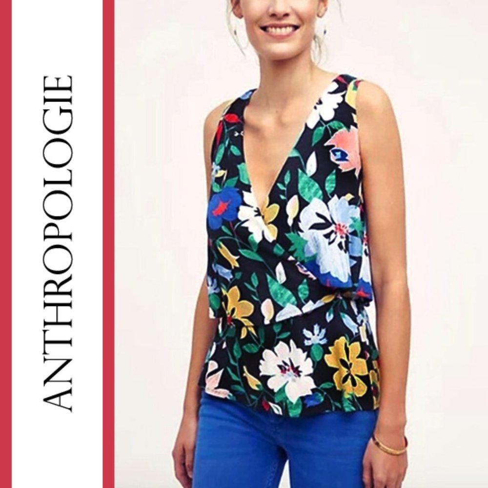 Anthropologie/Deletta | 'Valma' Surplice Tiered Floral Top
